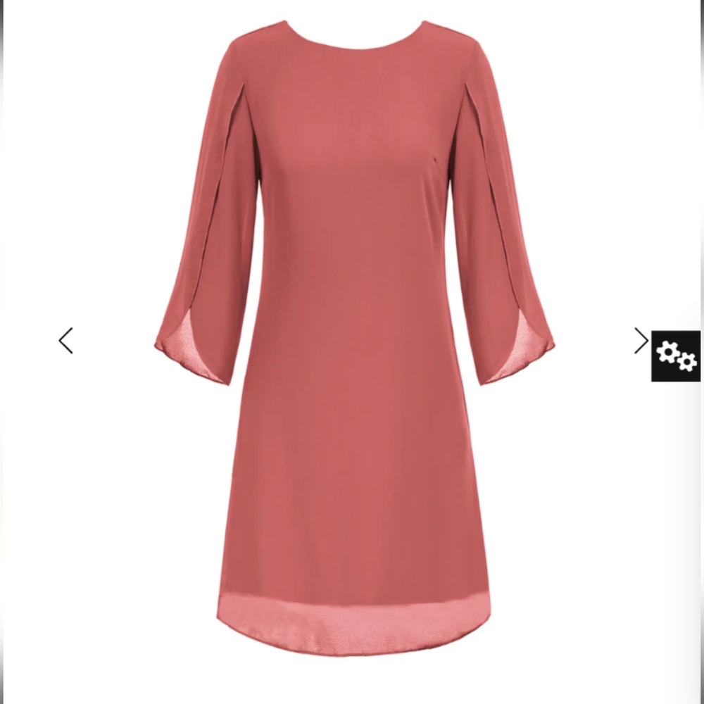 💥💥NWT💥💥 Grace Karin Loose Fully Lined Chiffon Dress 3/4 Sleeve